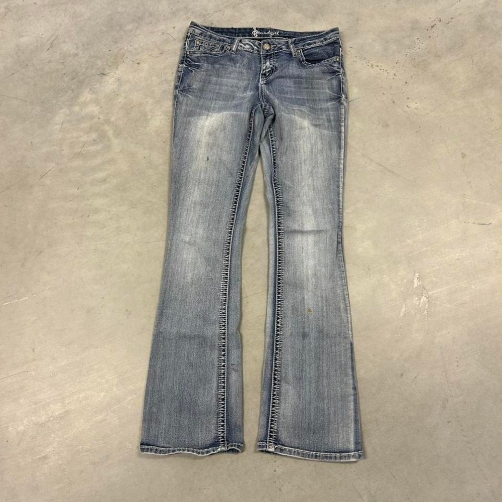 Y2K Dark Wash Flared Bootcut Wide Leg‎ Fall Essential Low Rise Woman's Jeans